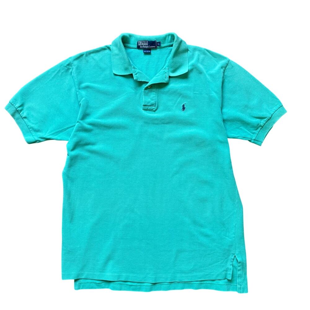 Polo by Ralph Lauren Classic Cotton Polo Shirt Aqua Green Sz Large